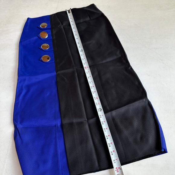 Marques Almeida Blue Black Colorblock Midi Skirt - Picture 4 of 8